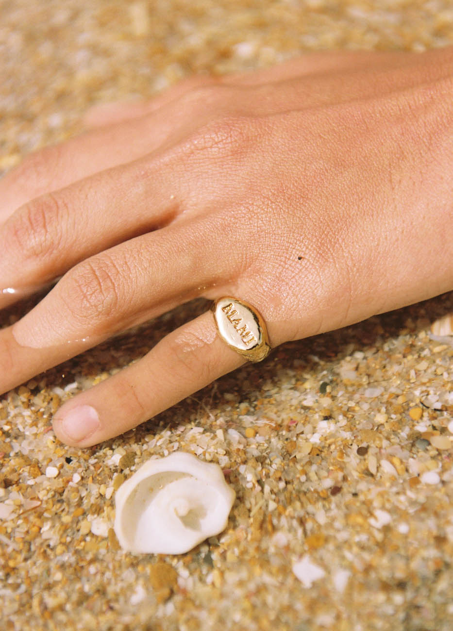 Anillo Sello Mami Oro Macizo