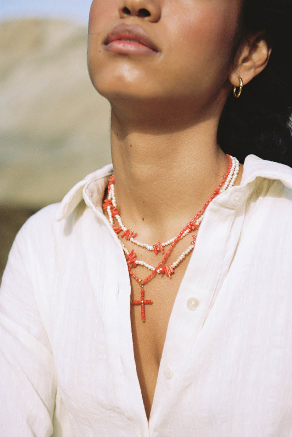 Colgante Cruz Coral