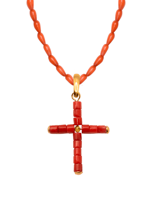 Choker Coral Cross