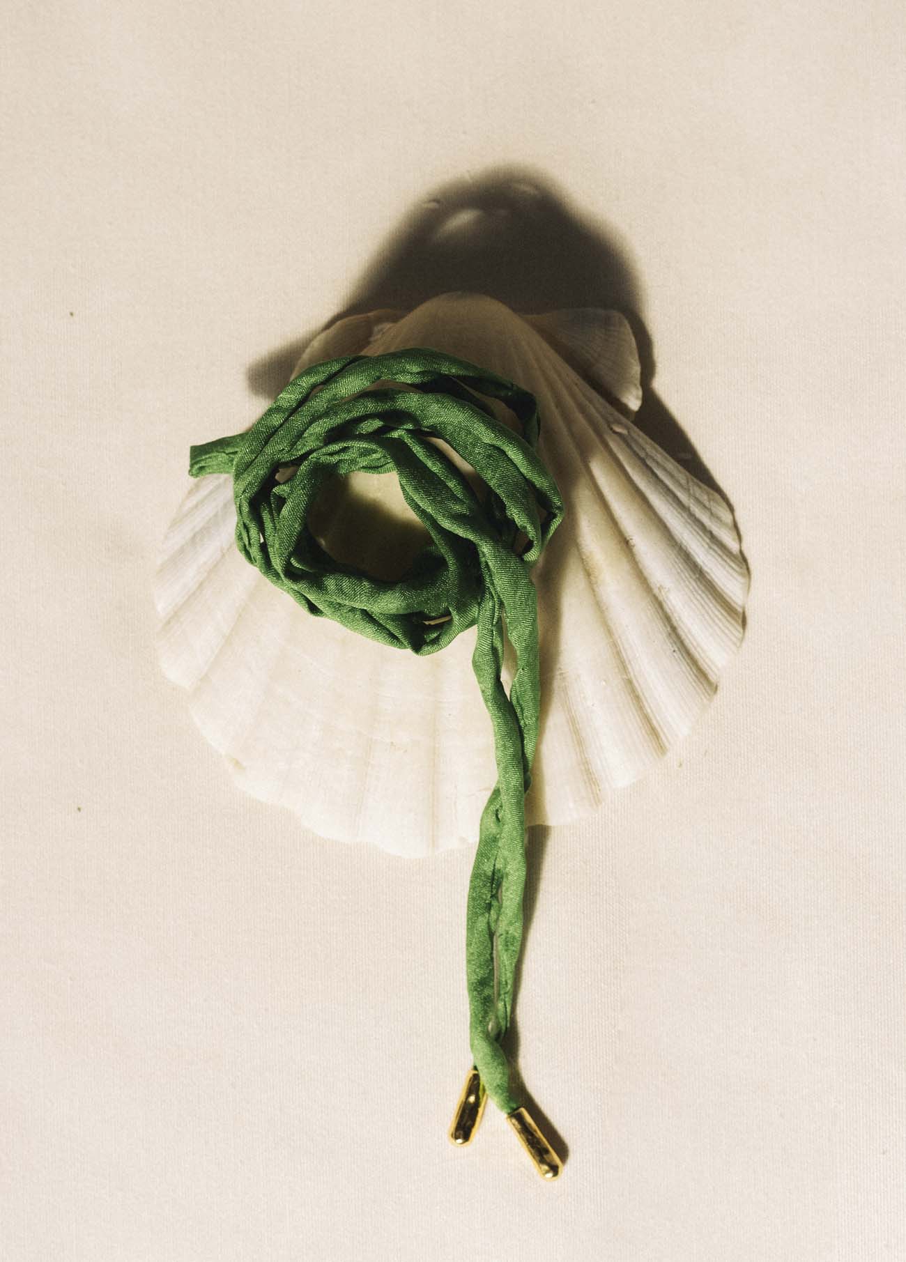 Green Gold Silk Necklace