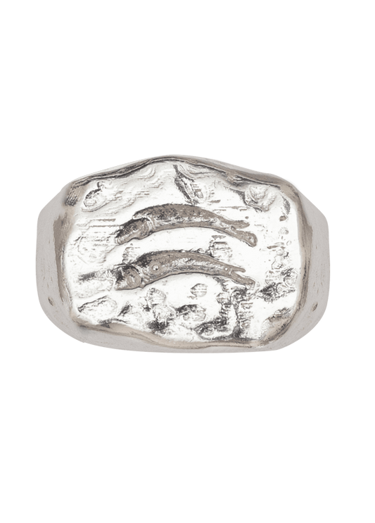 Pez Silver Signet Ring
