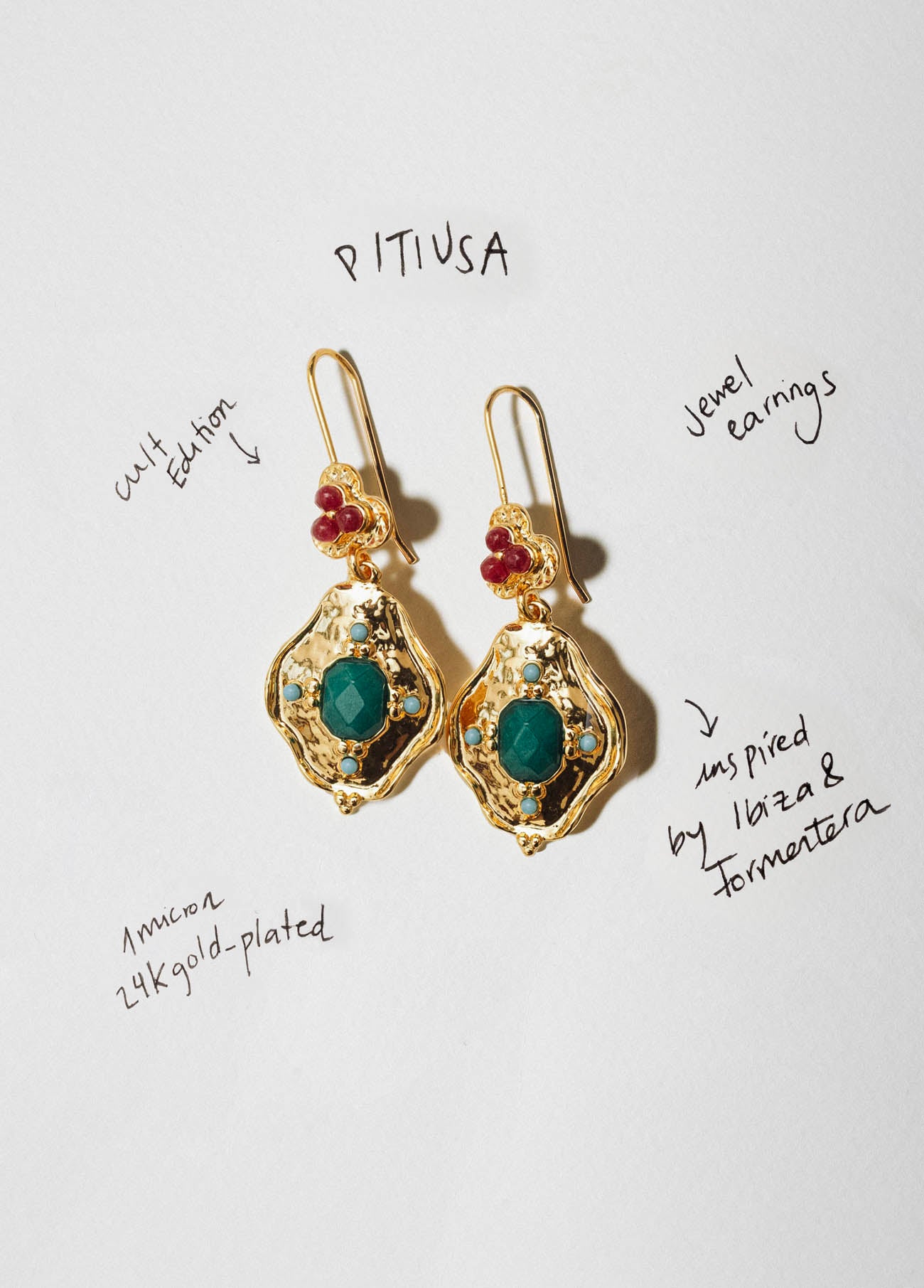 Pendientes Pitiusa Verde
