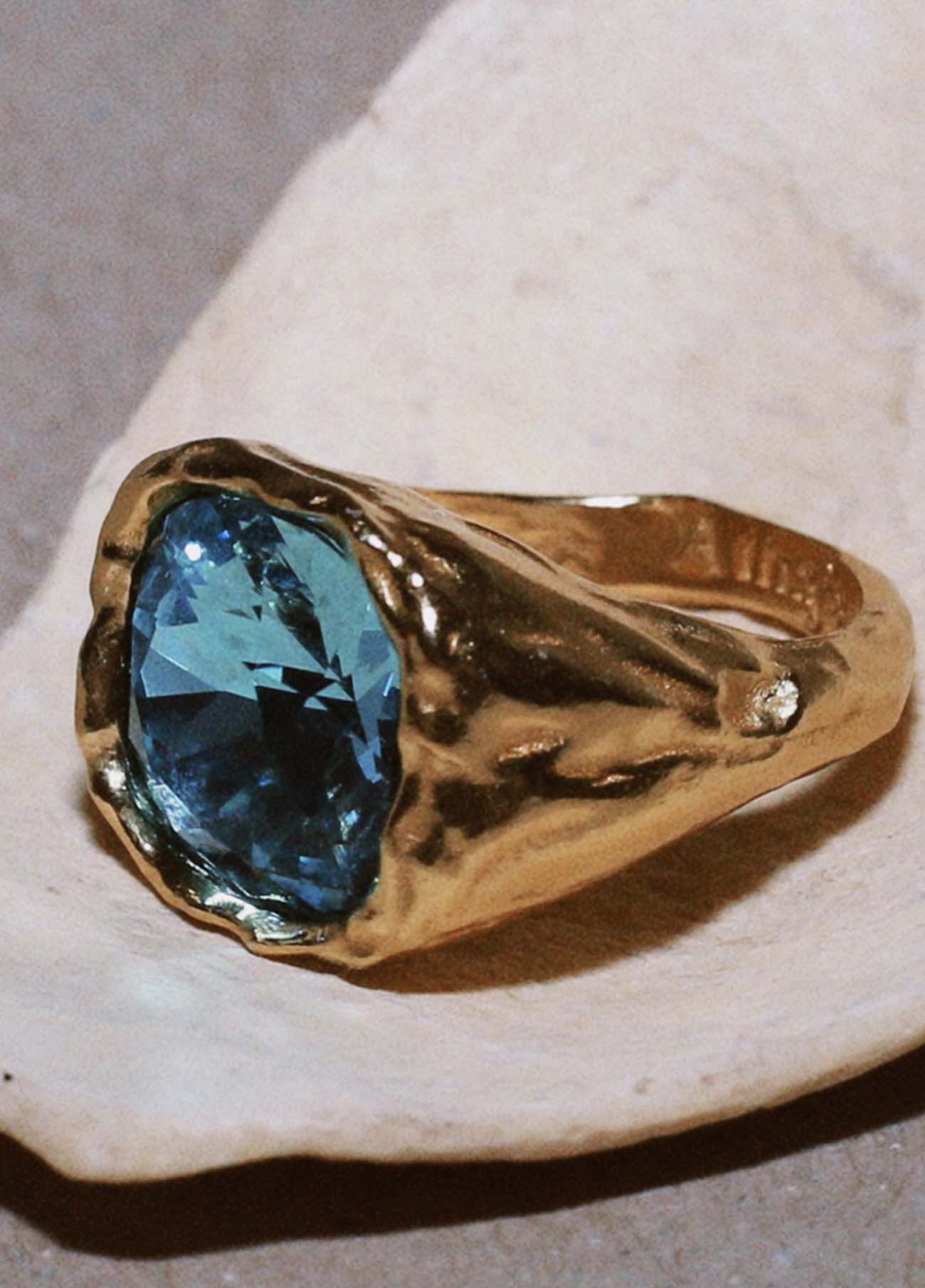 Amalfi Turquoise Ring Solid Gold