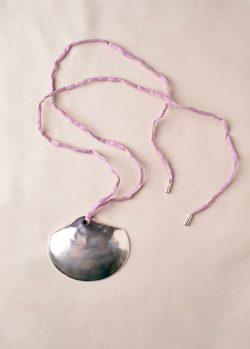 Collar Seda Lila Salitre Plata