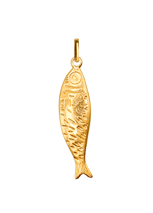 Solid Gold Sardine Charm