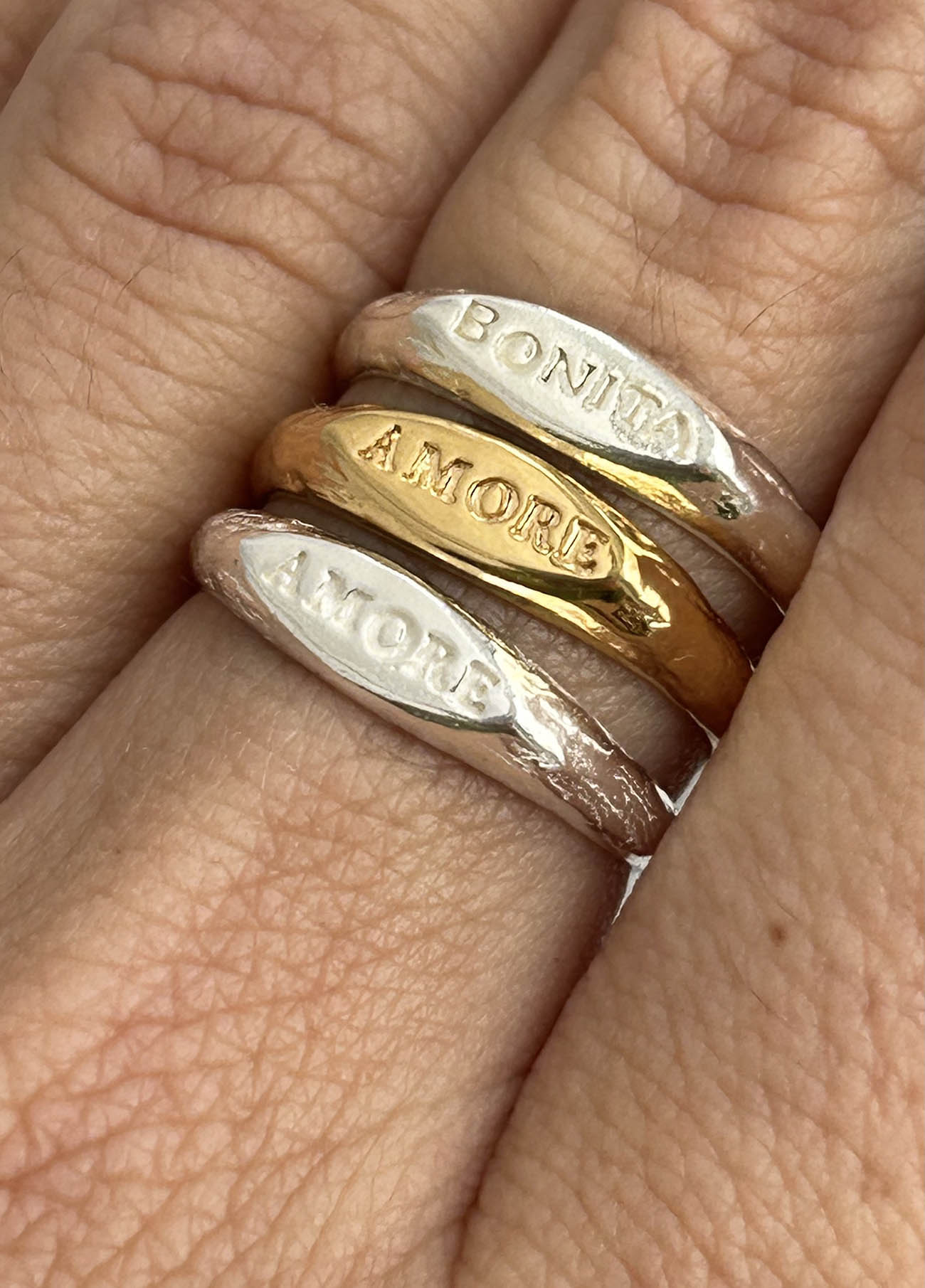 Anillo Sello Mini Amore Plata