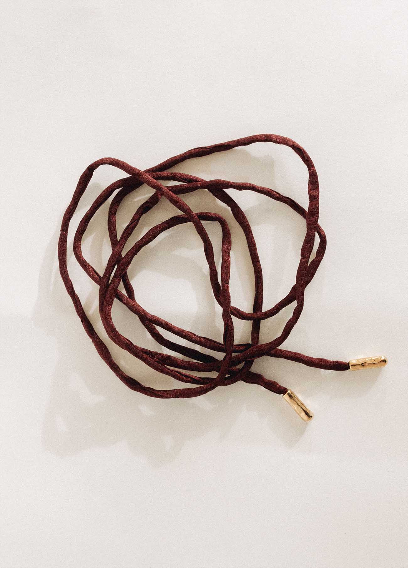 Cinnamon Gold Silk Necklace