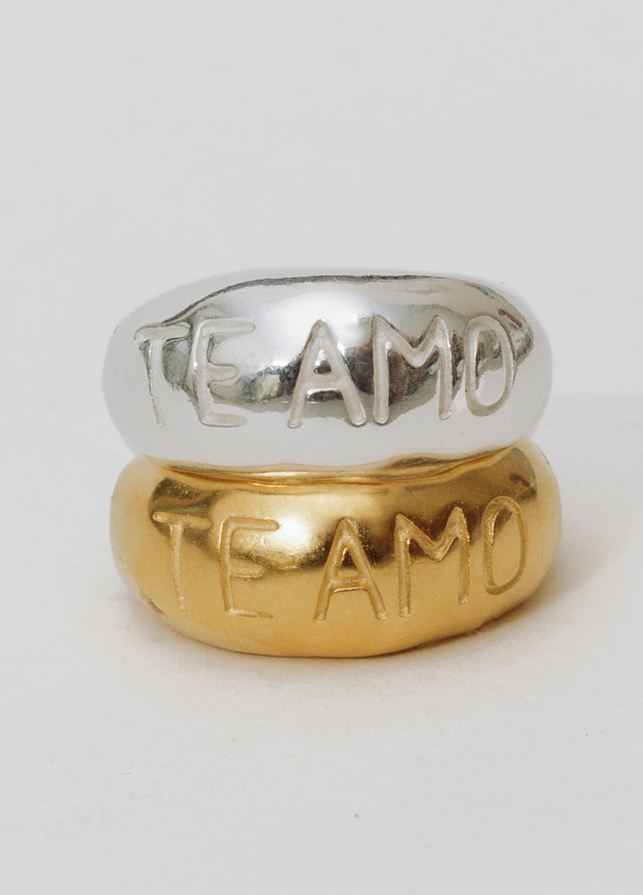 Te Amo Silver Ring