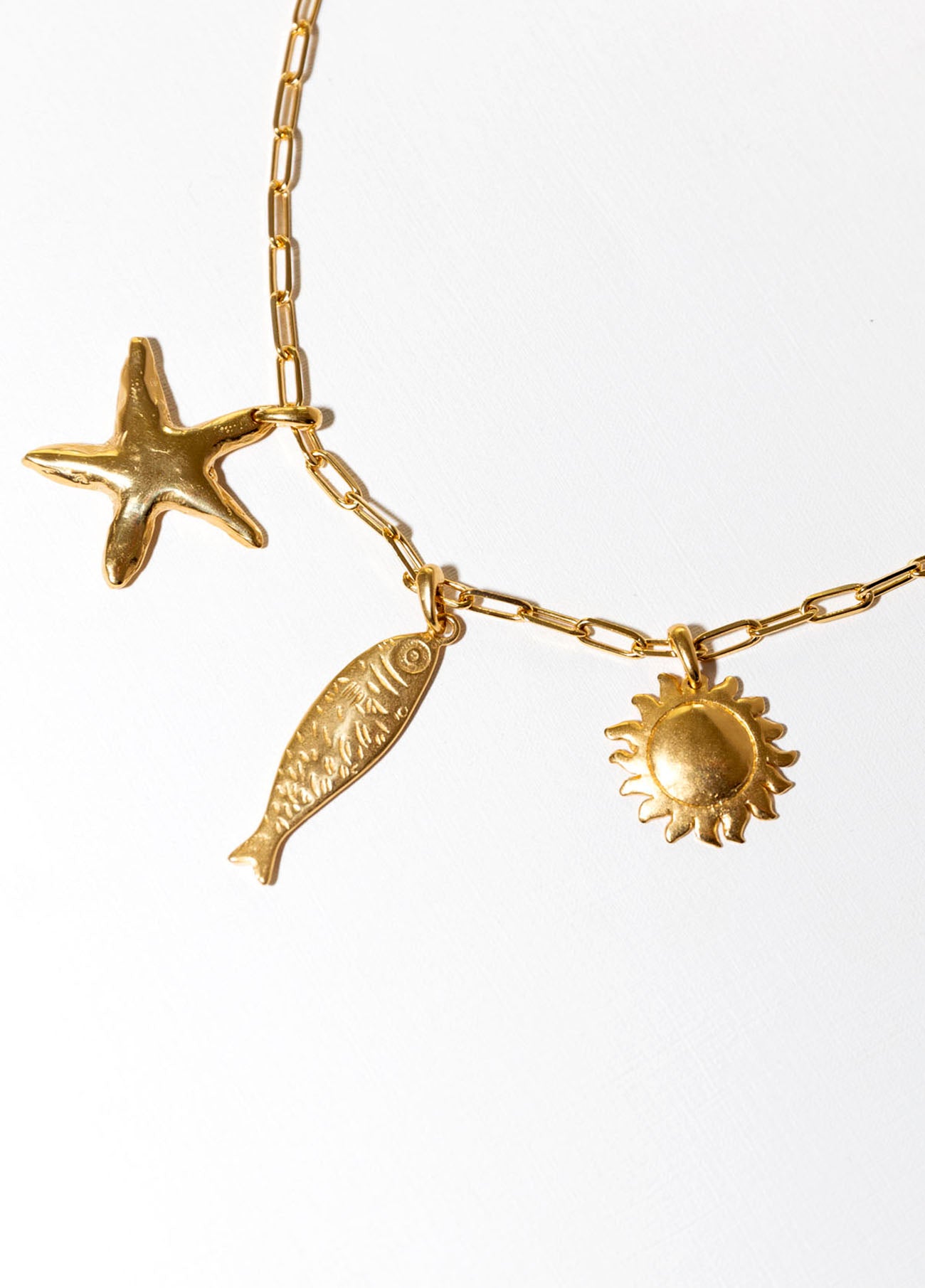 Golden chain with charms