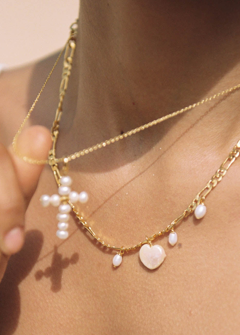 Pearly Cross Charm