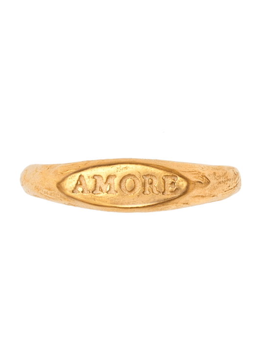 Anillo Sello Mini Amore Oro Macizo