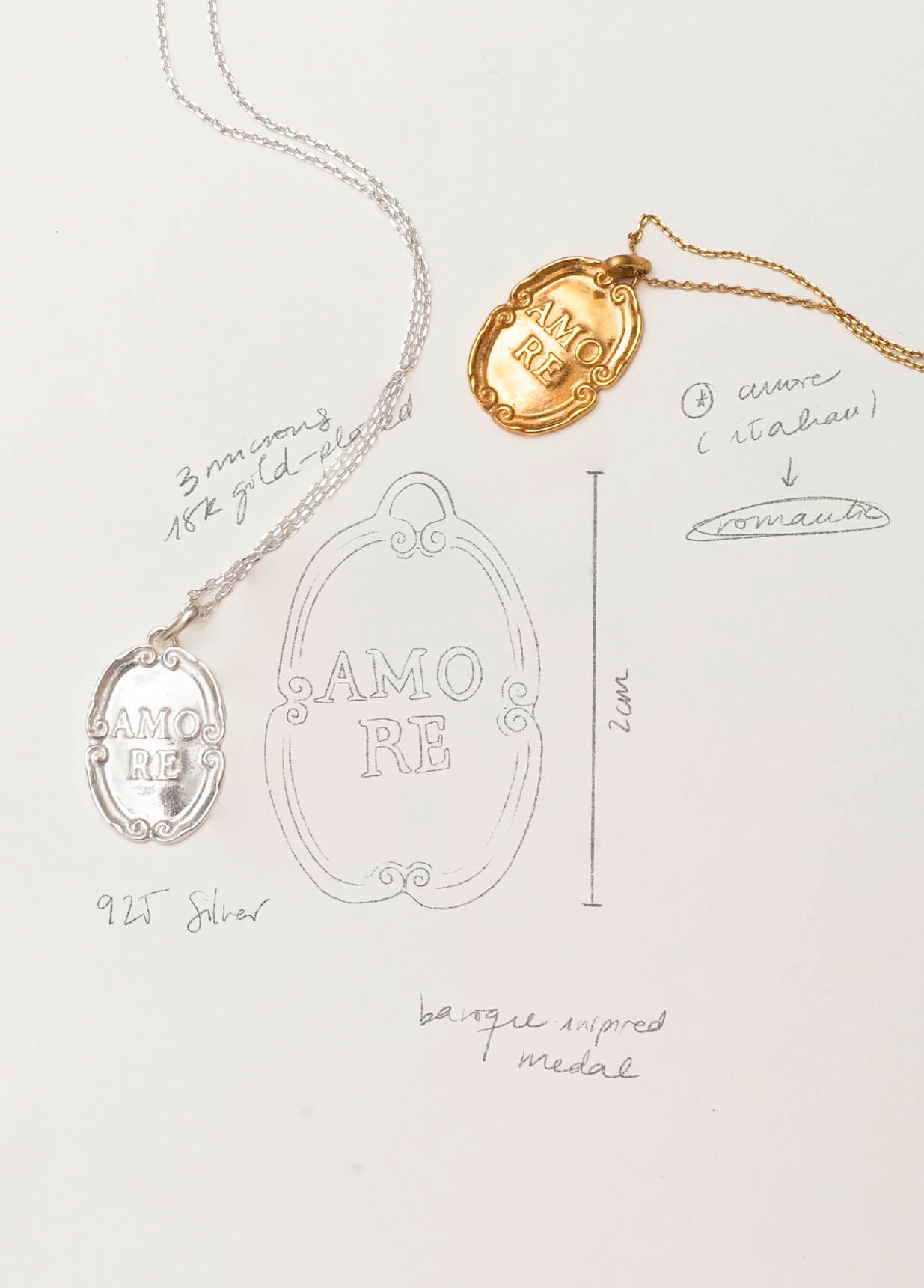Amore Medal Gold Charm