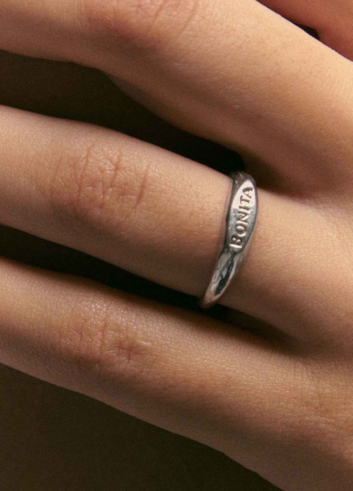 Mini Bonita Silver Signet Ring