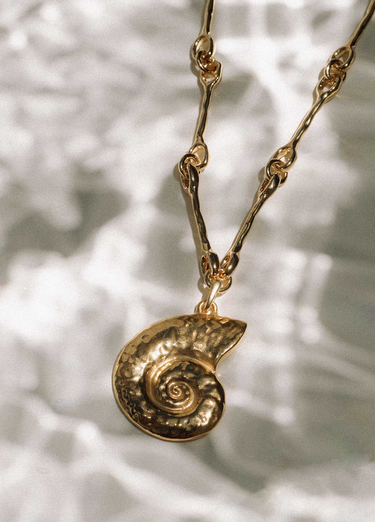 Gold Nautilus Necklace with Gold Shell