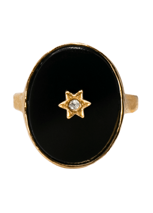 Celestina Onyx Solid Gold Ring