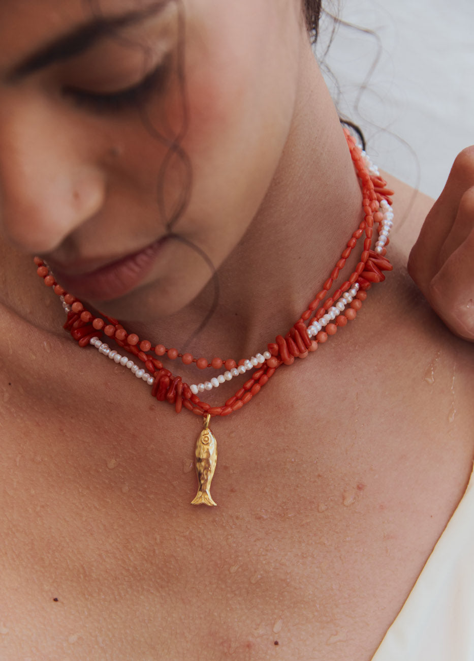 Choker Piscis Coral
