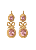 Pendientes Isabelinos Rosa Oro macizo