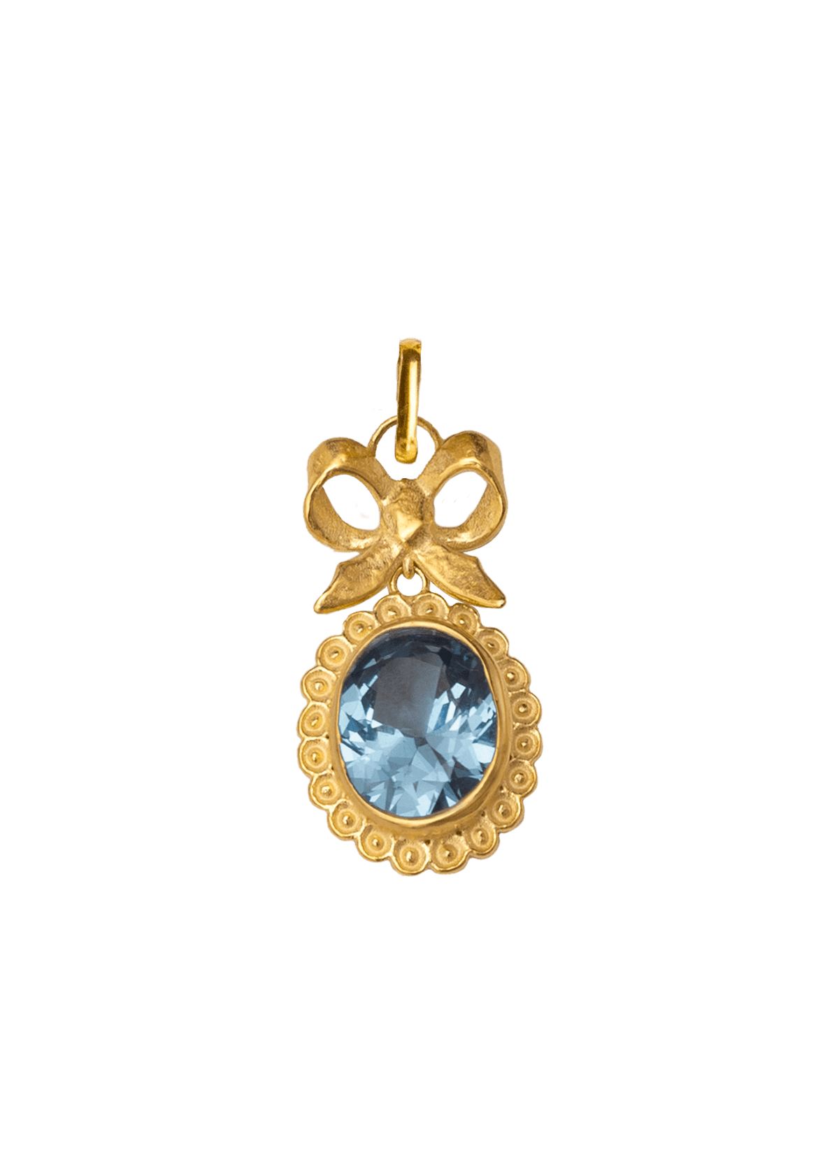 Elizabethan Aqua Solid Gold Charm