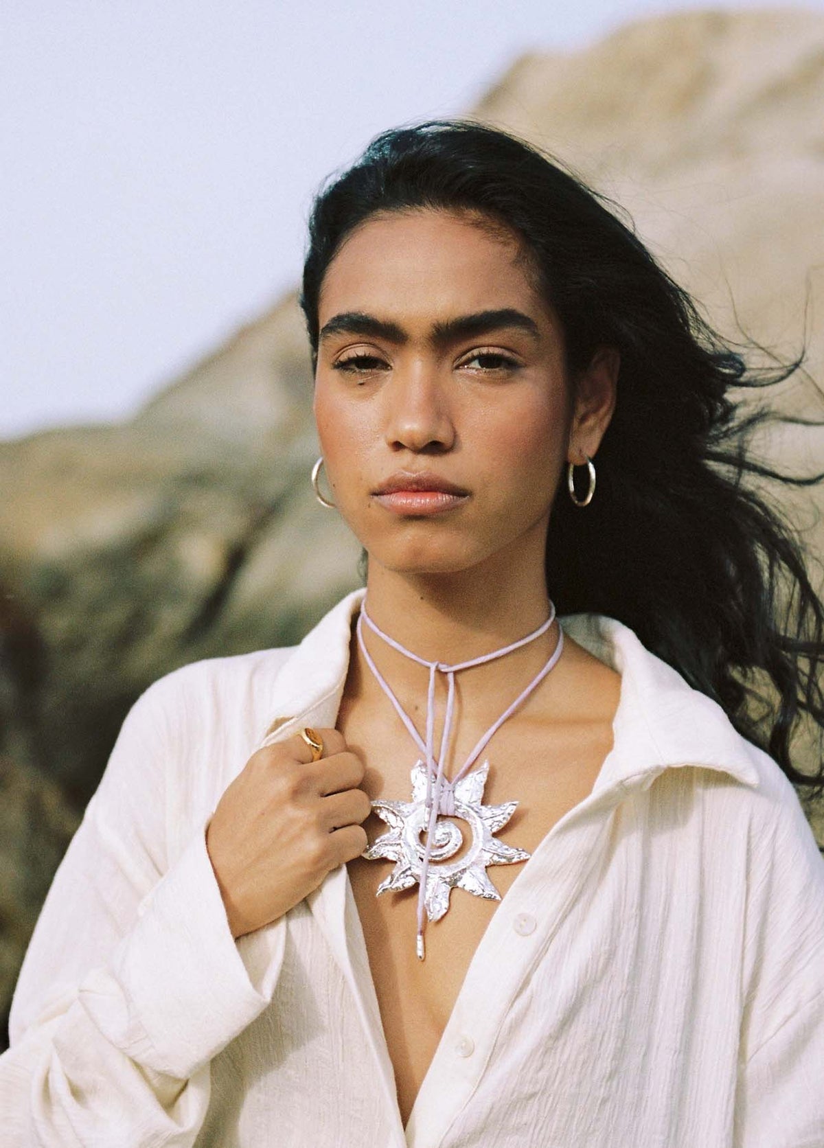 Lilac Silver Silk Necklace