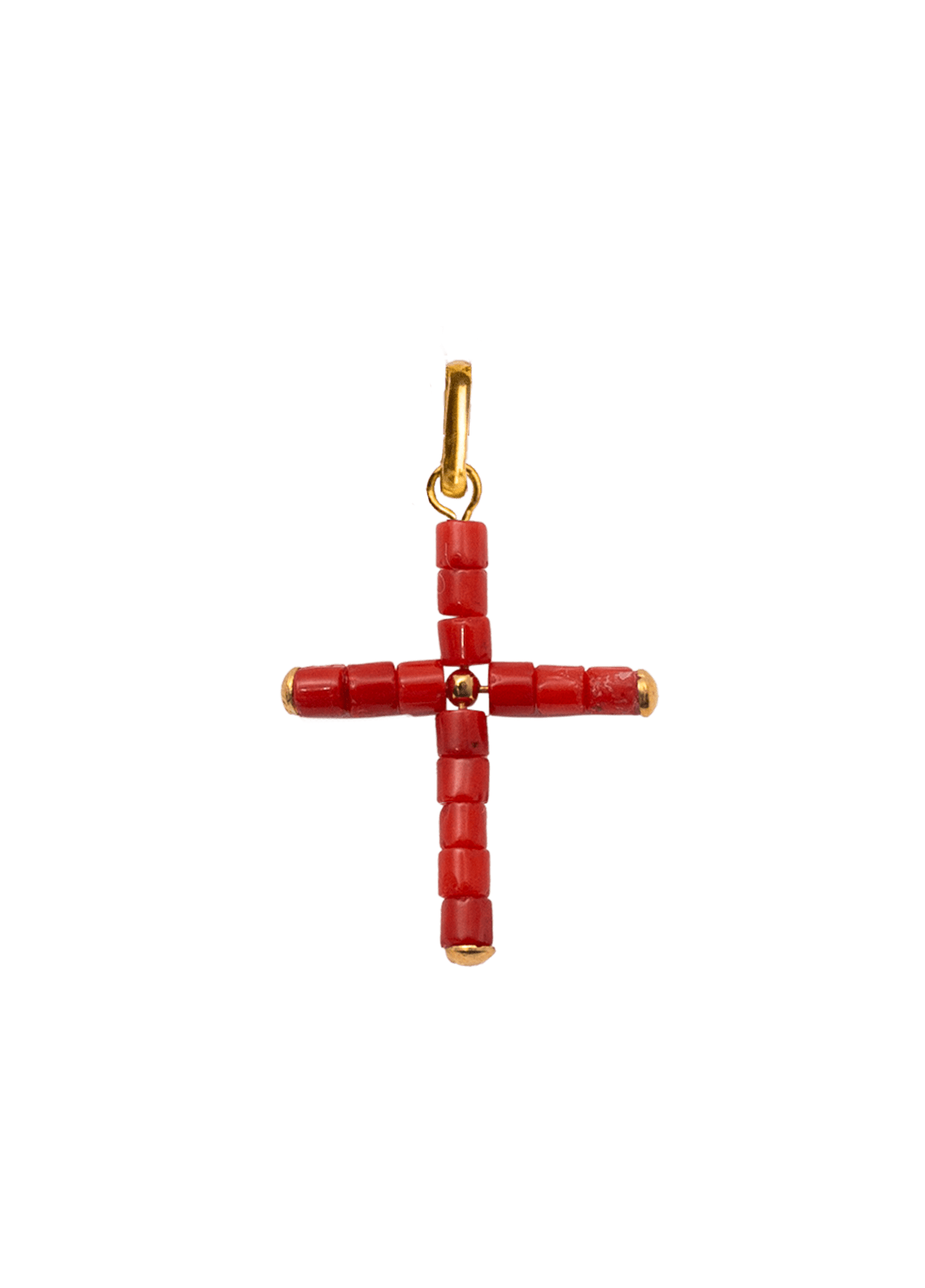 Coral Cross Charm