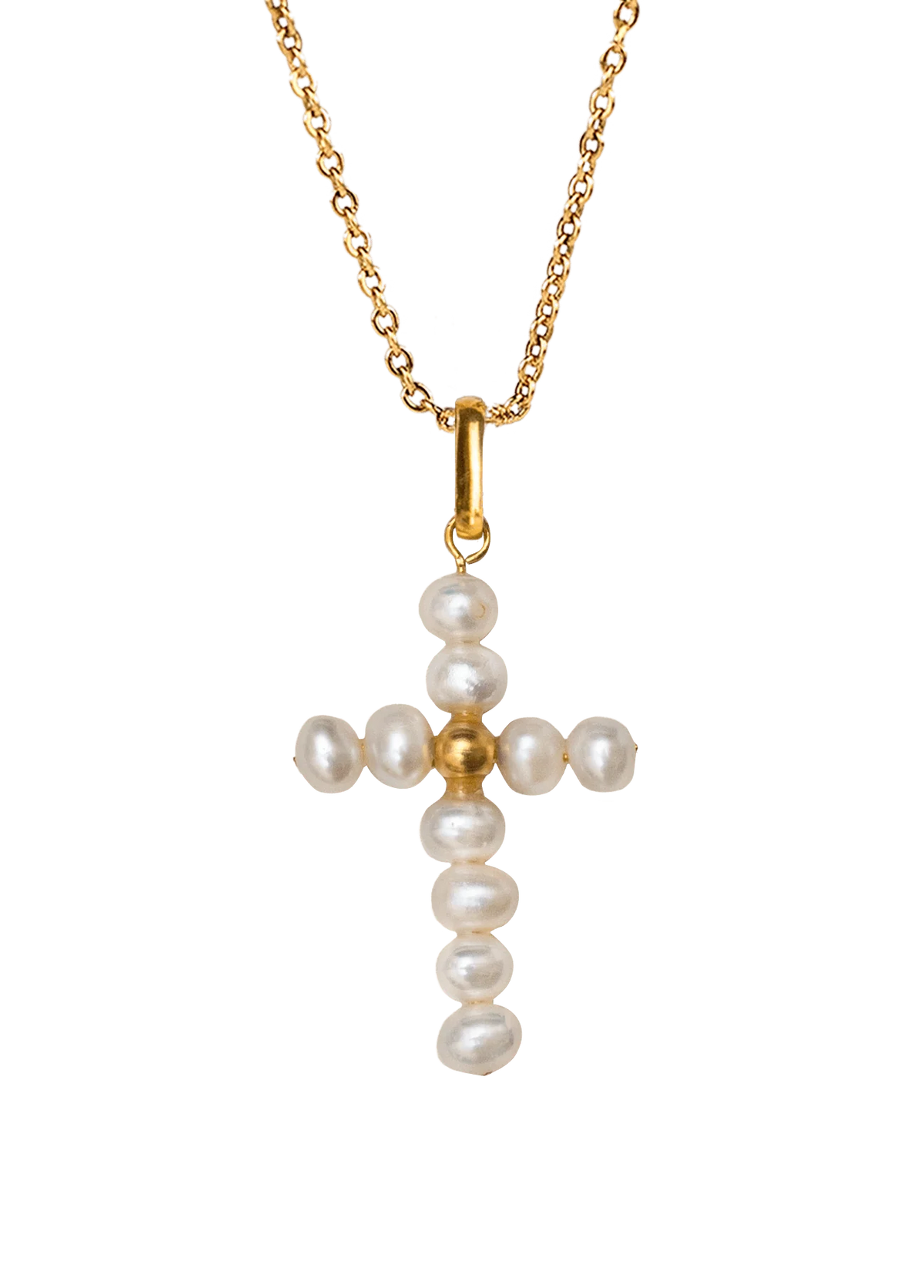 Pearly Cross Necklace