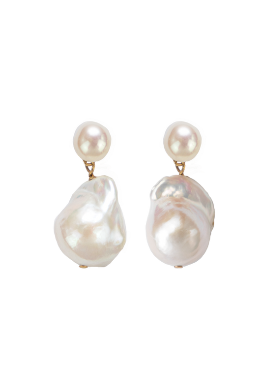 Josefina Pearl Earrings Solid Gold