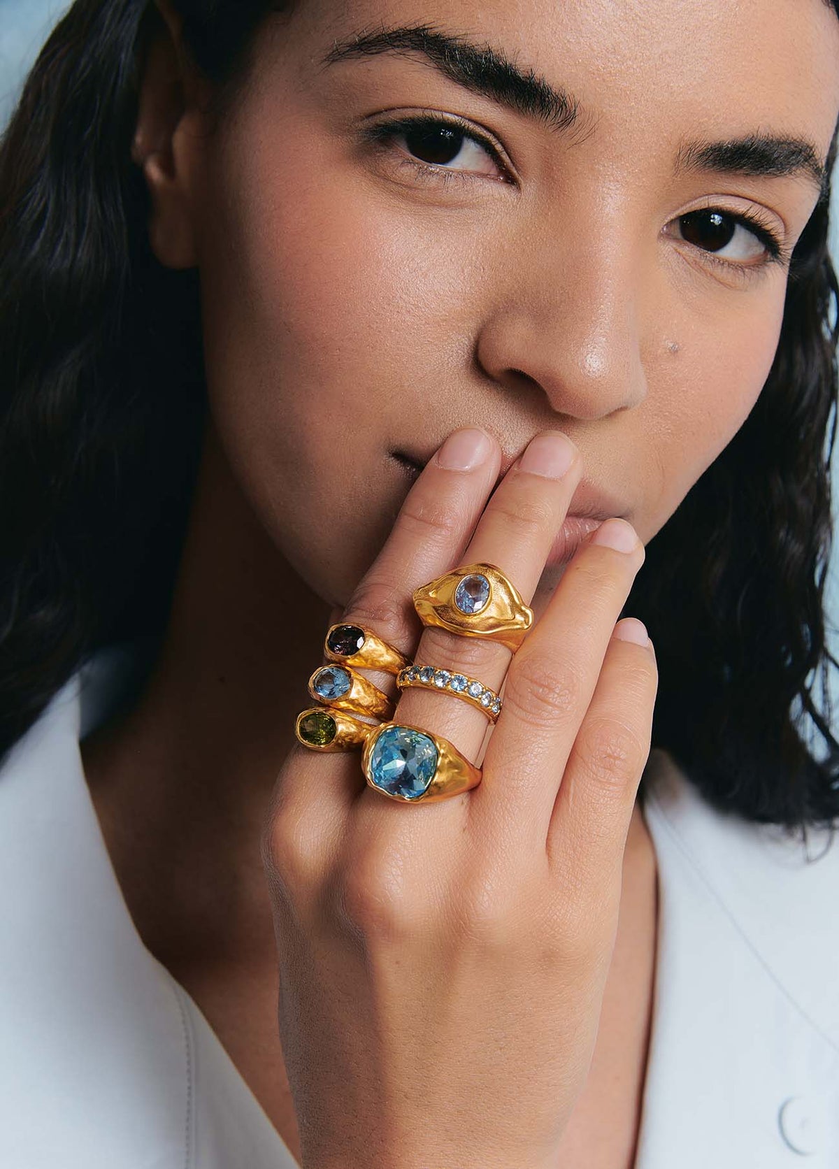 Anillo Positano Aqua Oro