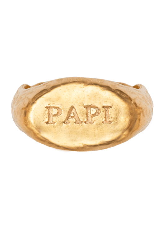 Anillo Sello Papi Oro Macizo