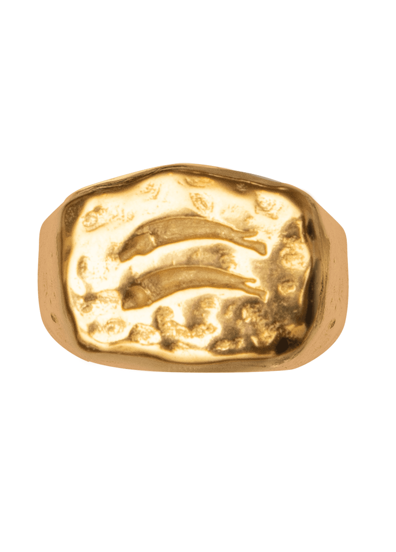 Anillo Sello Pez Oro