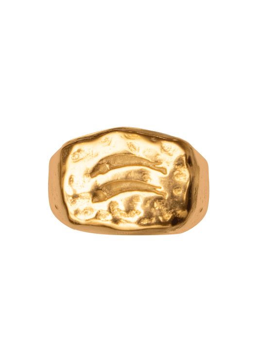 Anillo Sello Pez Oro