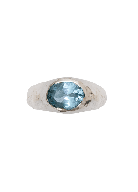 Anillo Positano Aqua Plata
