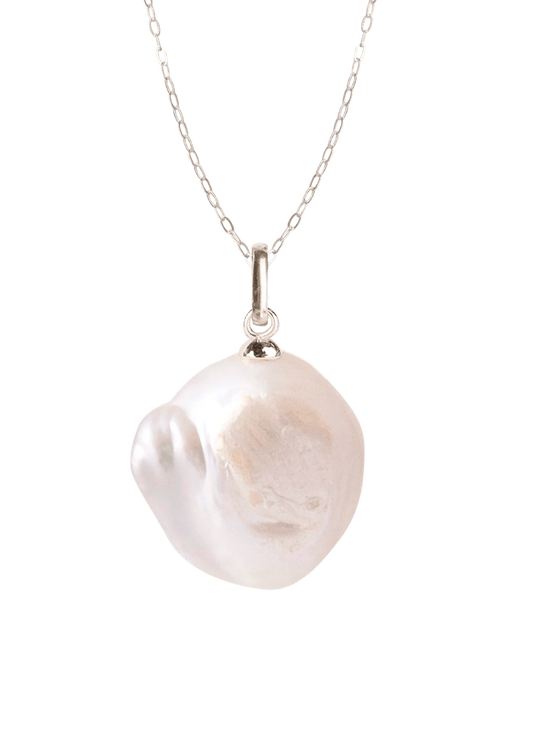 Collar Perla Preciosa con cadena Mare plata