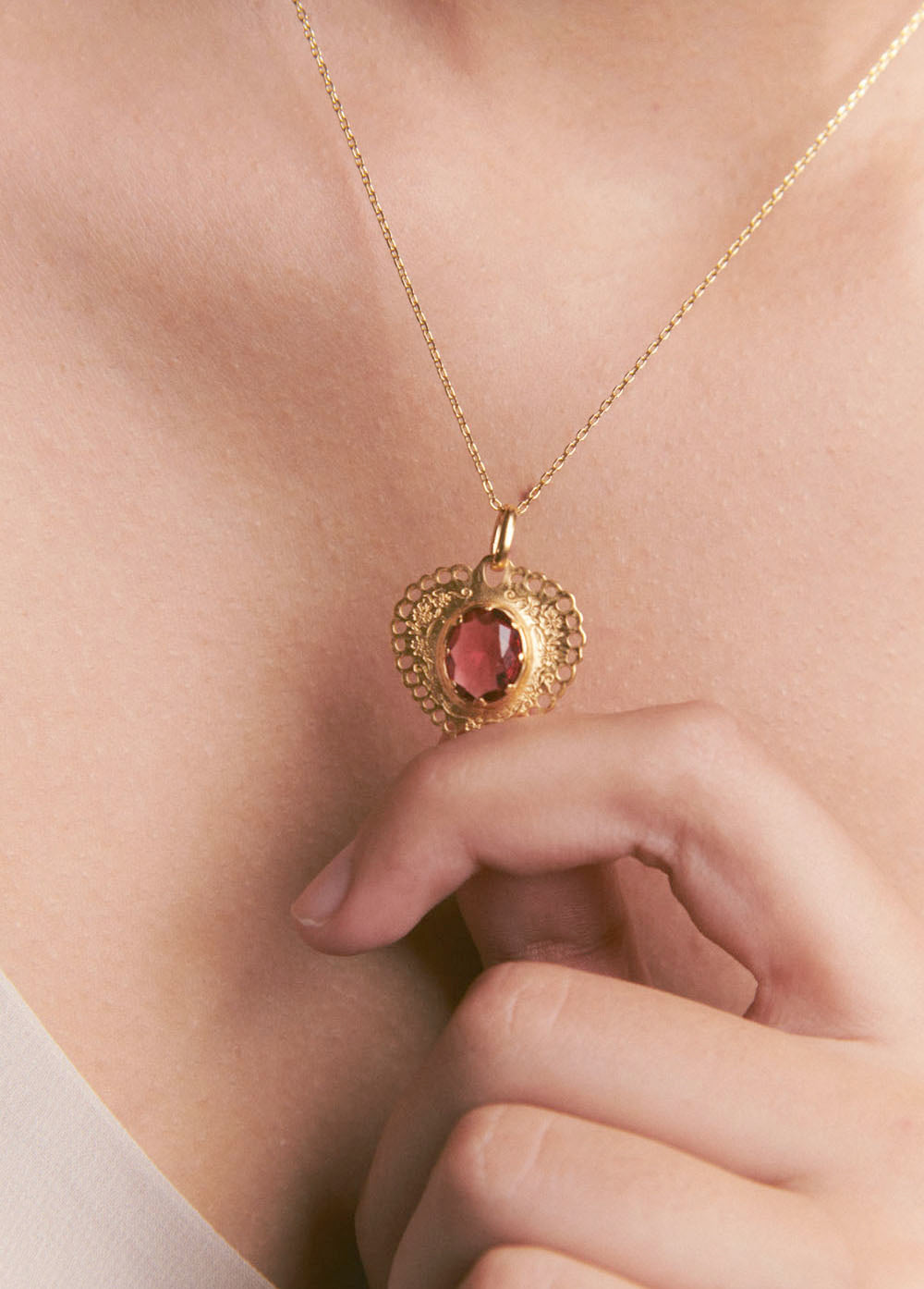 Sacro Cuore Solid Gold Charm