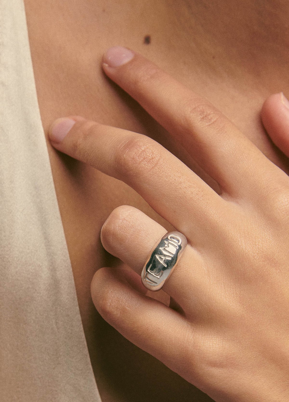 Te Amo Silver Ring