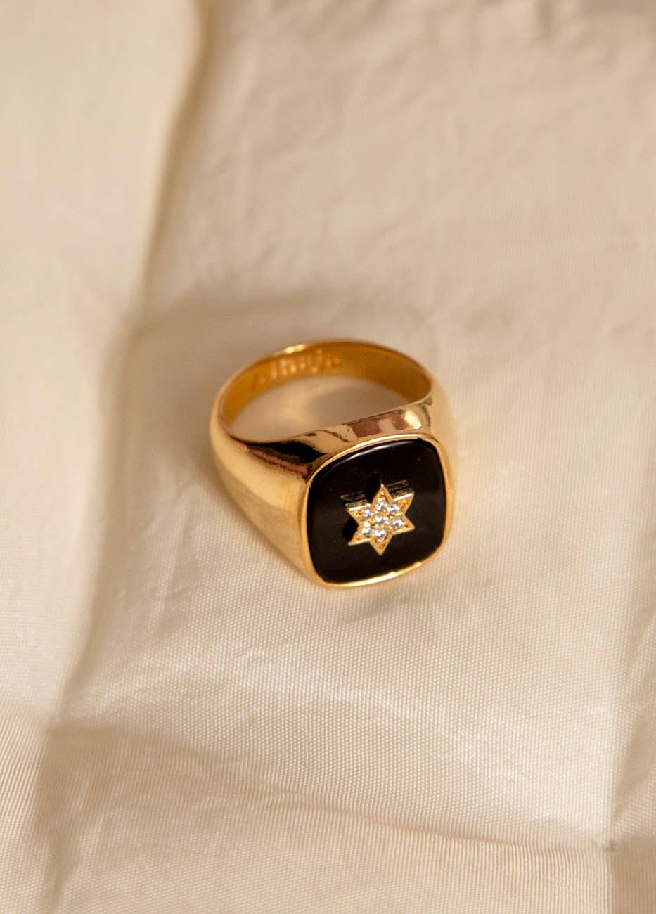 Onyx Gold Ring