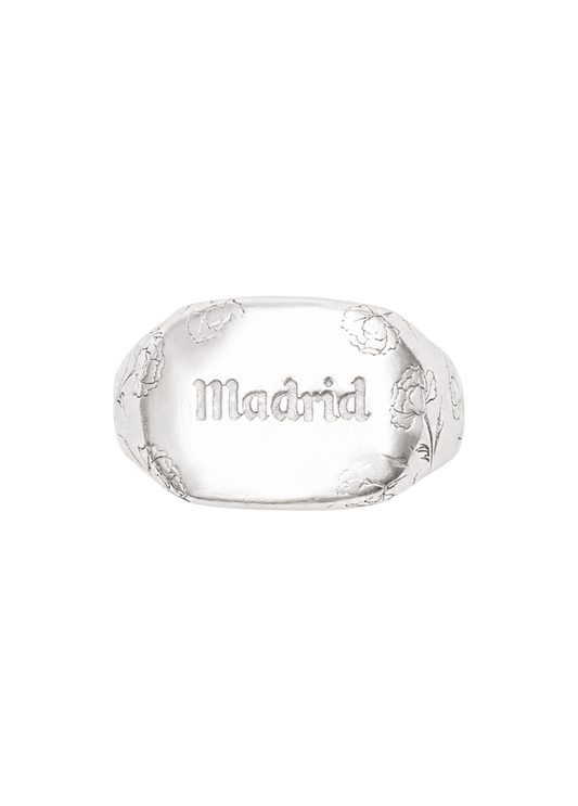 Anillo Sello Madrid Plata