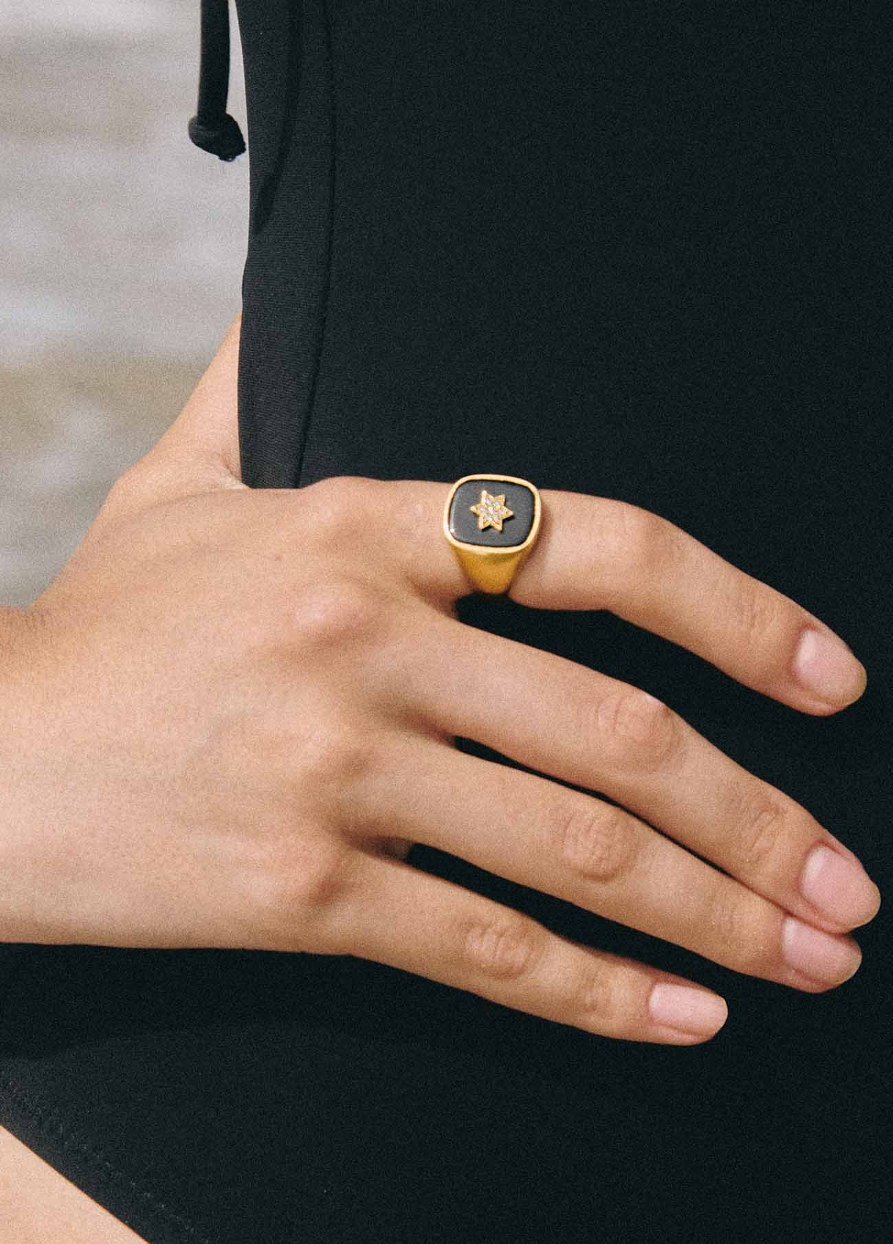 Onyx Gold Ring