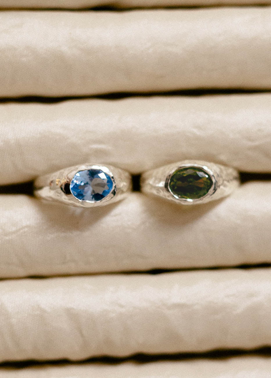 Anillo Positano Pistachio Plata