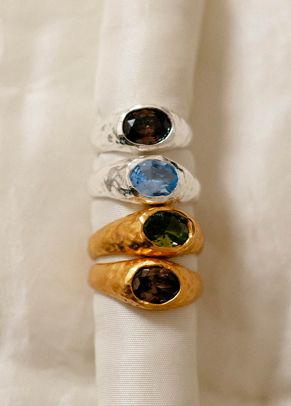 Anillo Positano Caramelo Plata