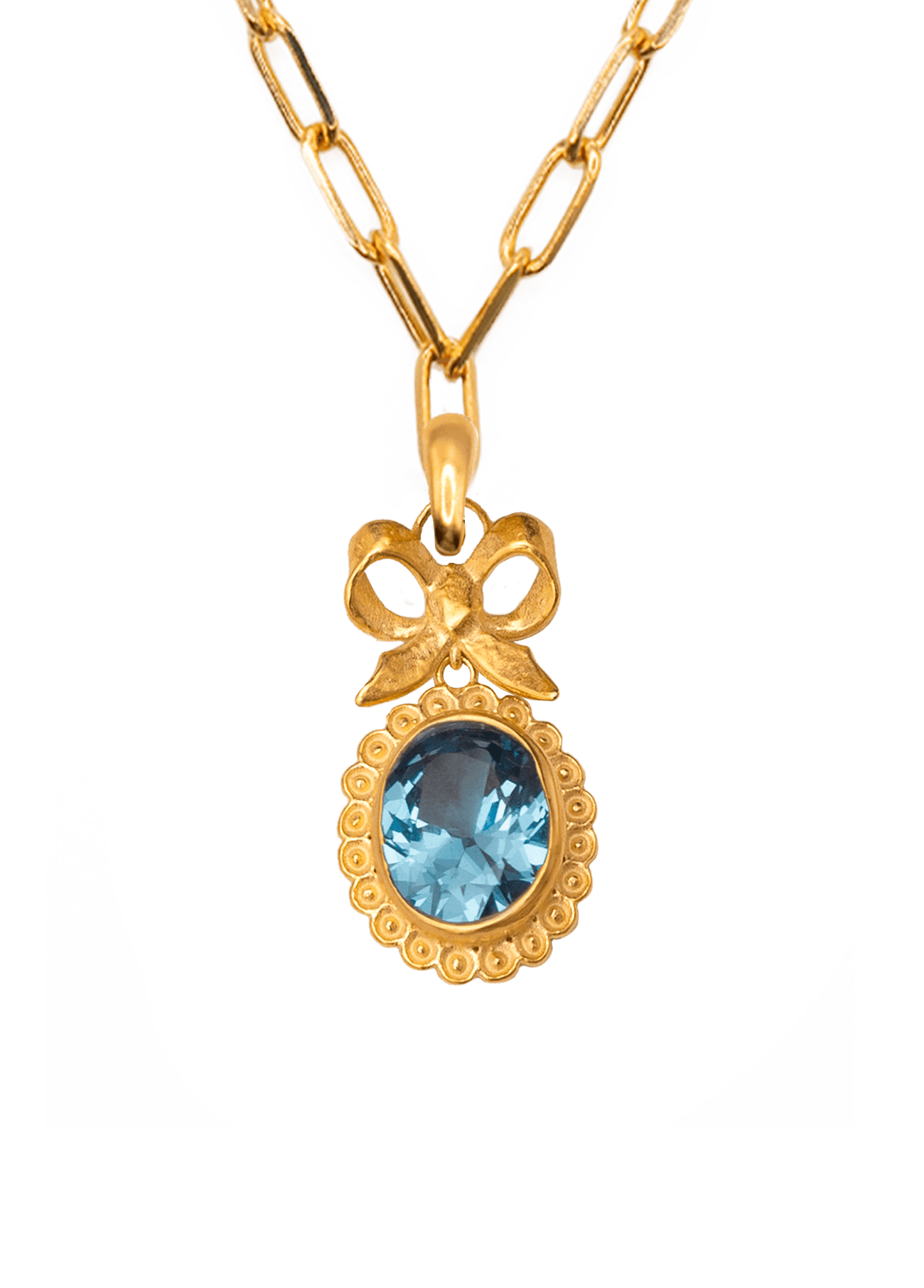 Collar Isabelino Aqua con Cadena Creta