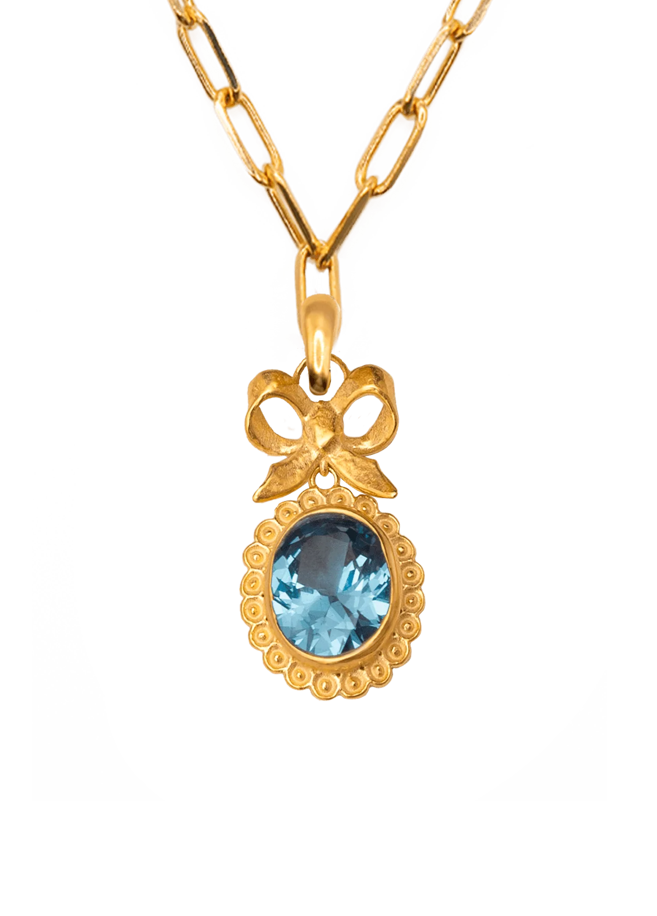 Collar Isabelino Aqua con Cadena Creta