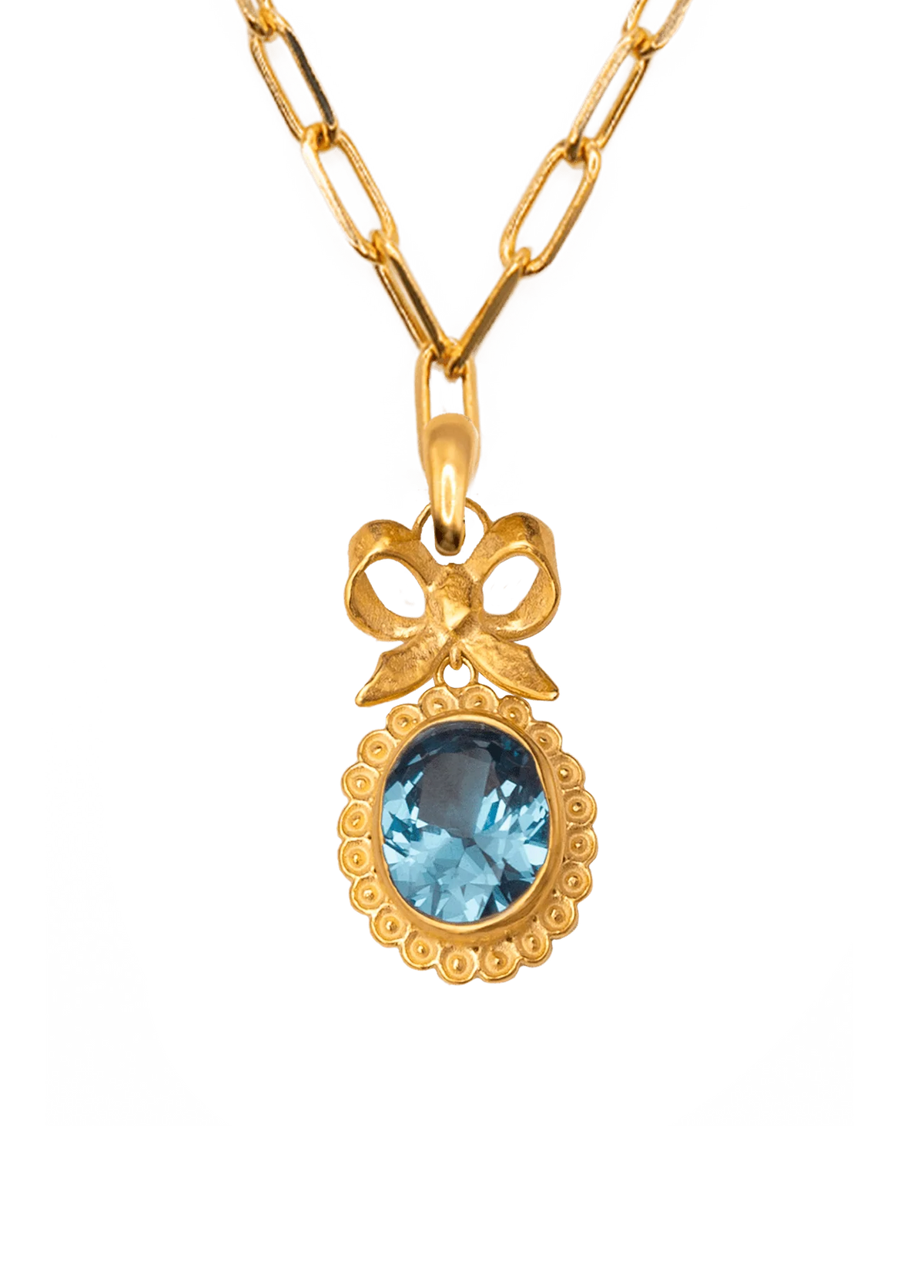Collar Isabelino Aqua con Cadena Creta