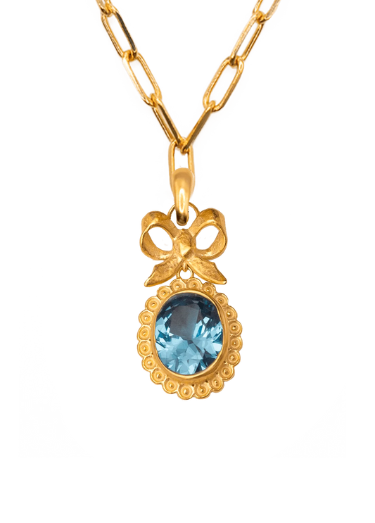 Collar Isabelino Aqua con Cadena Creta