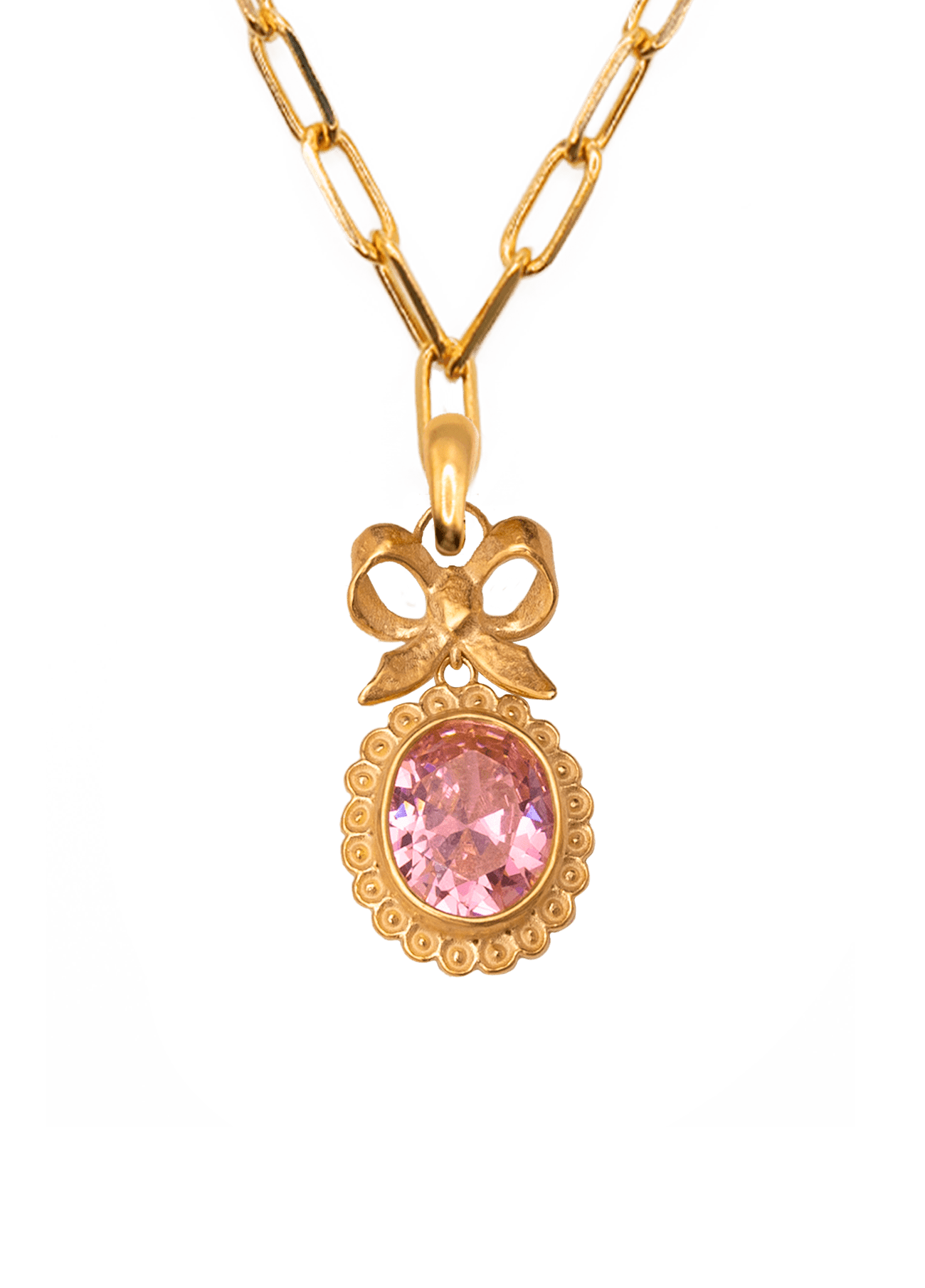 Collar Isabelino Rosa con Cadena Creta