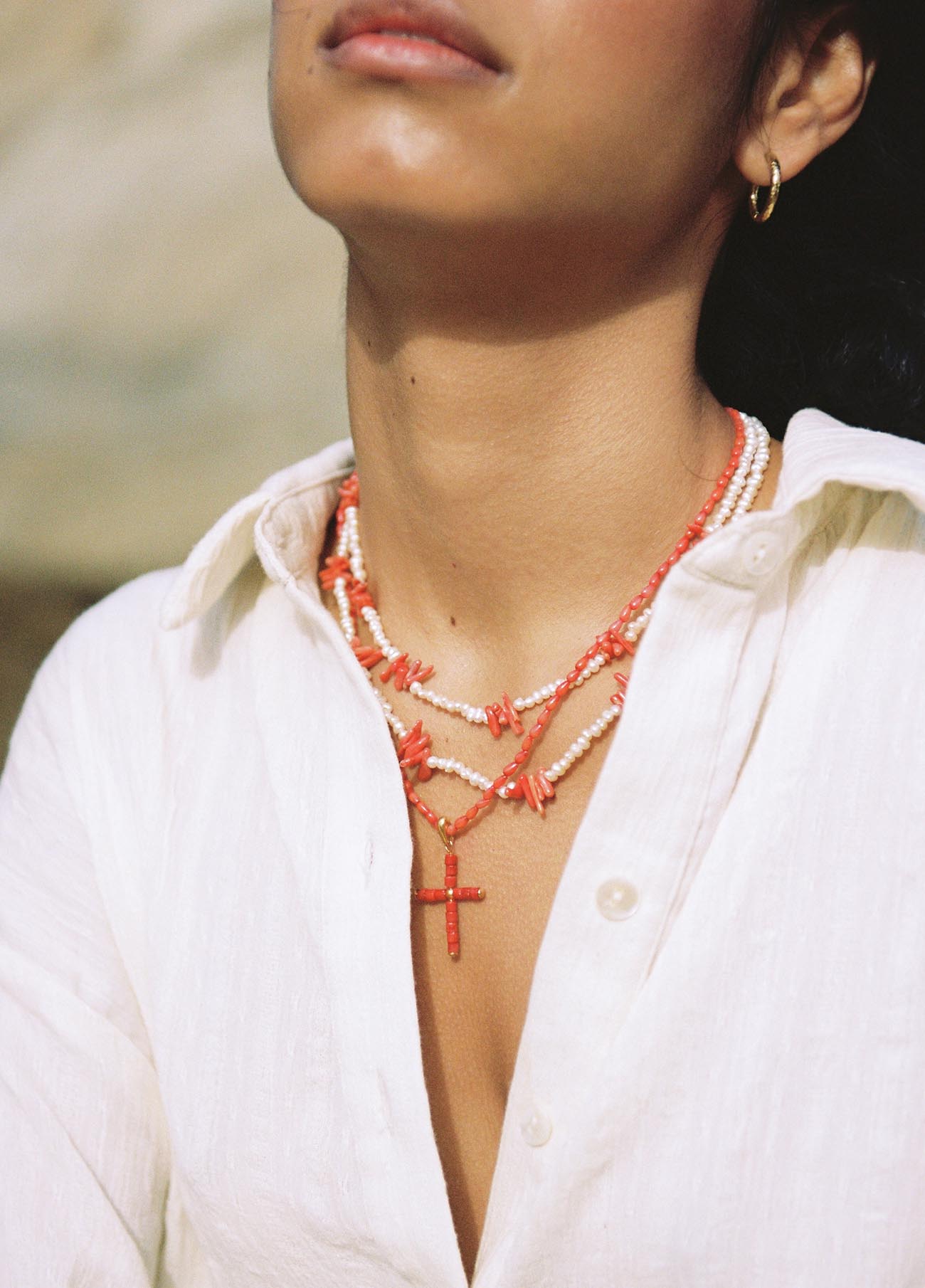 Colgante Cruz Coral