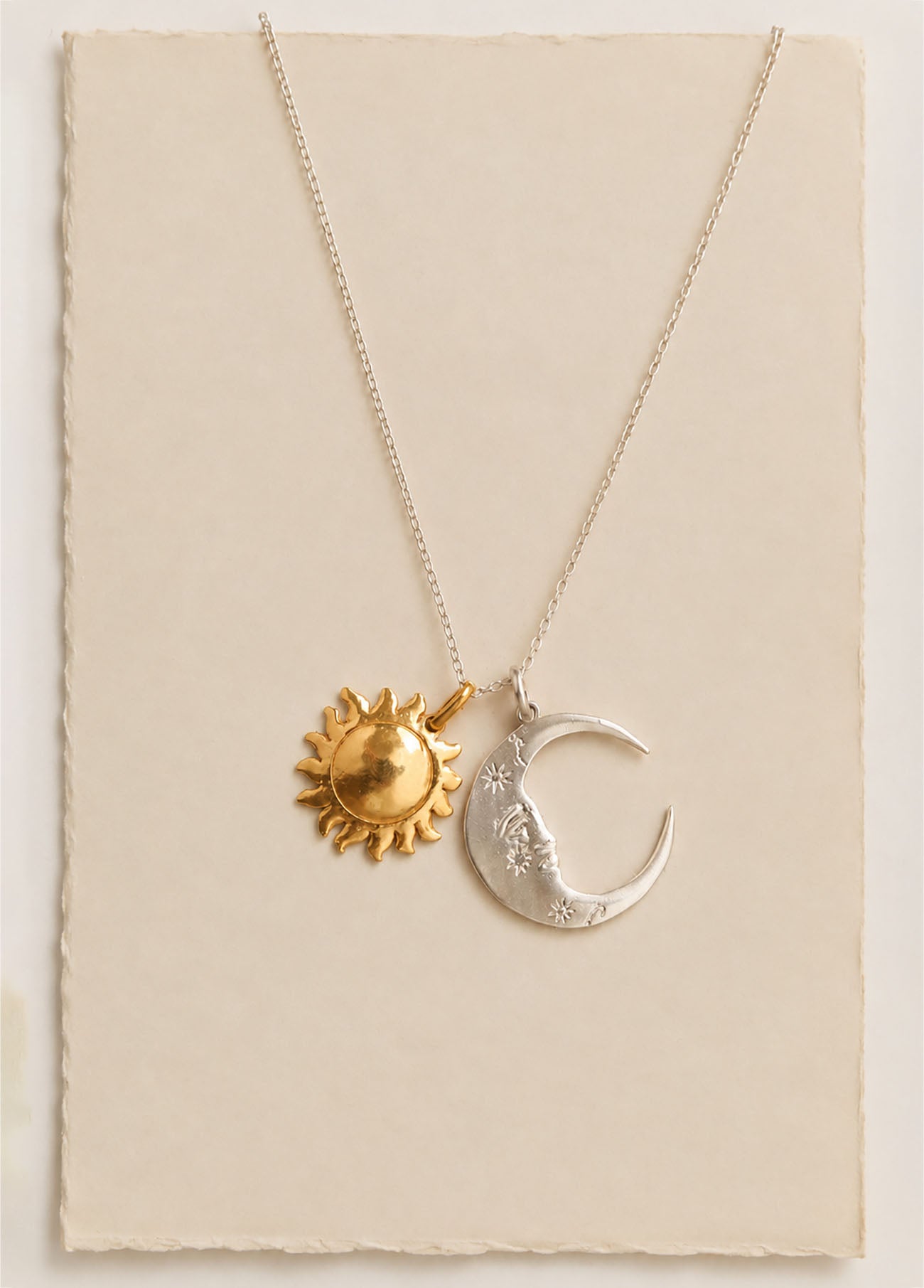 Sun and Moon Silver Necklace