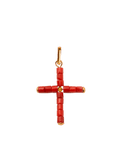 Coral Cross Charm
