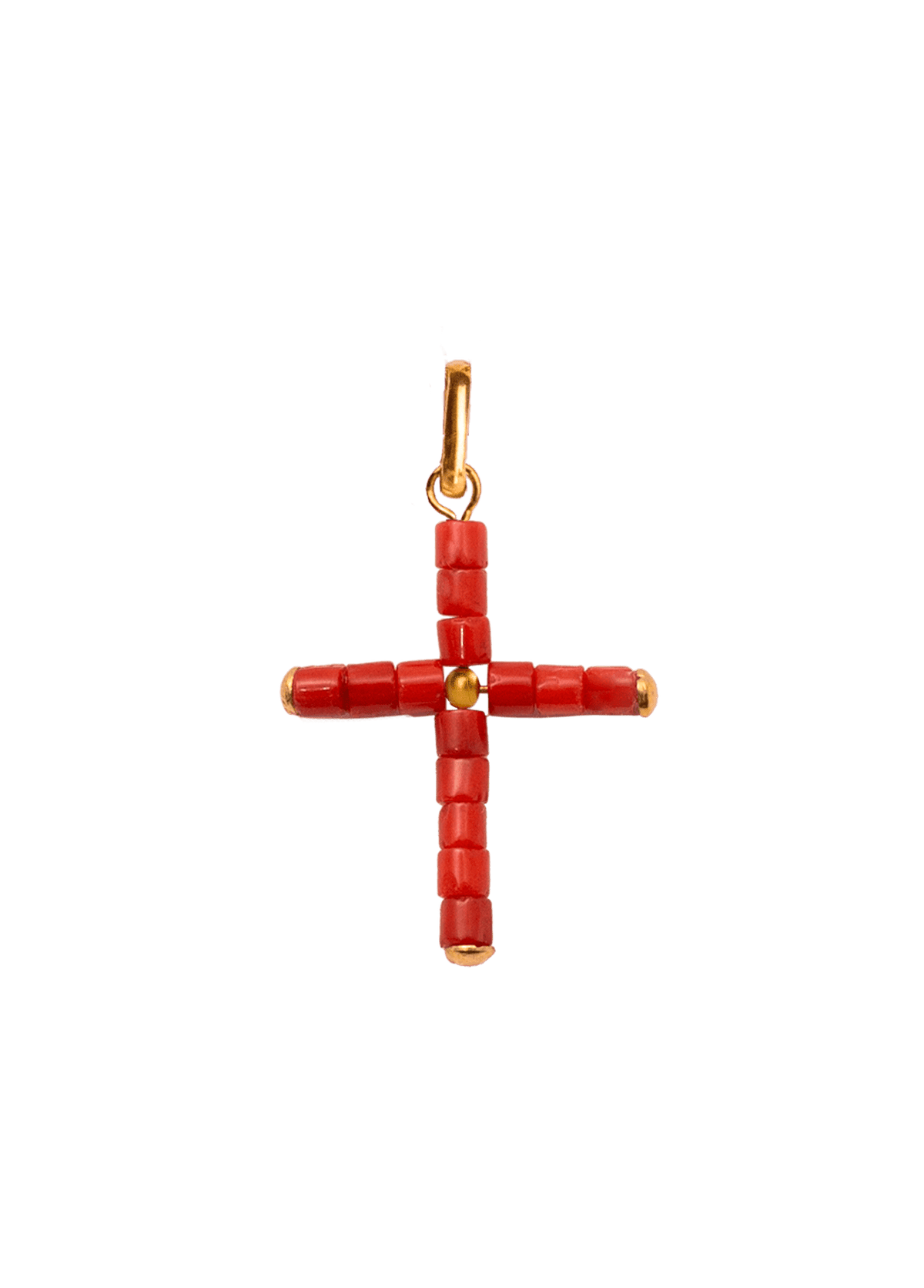 Coral Cross Charm