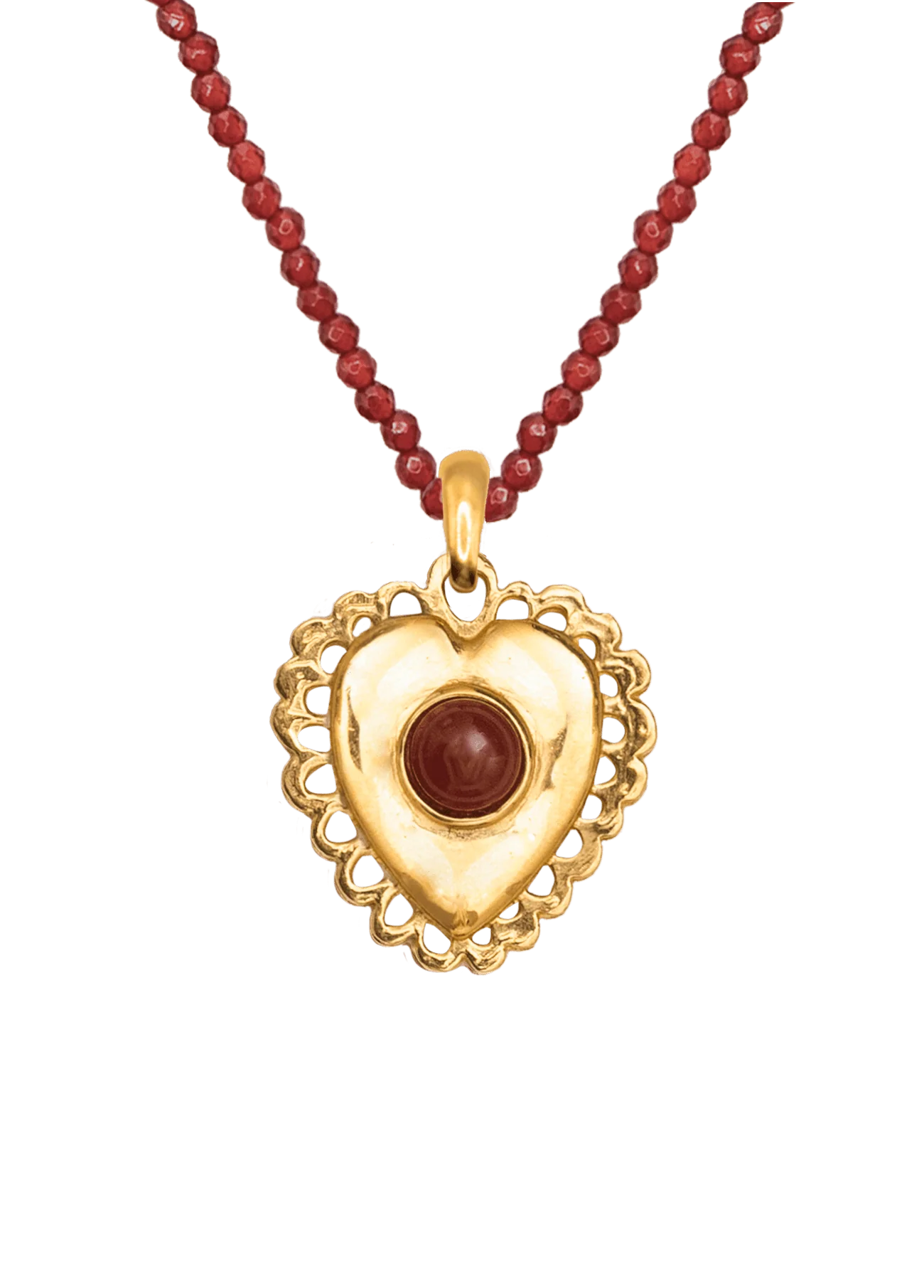 Collar Corazon Garnet