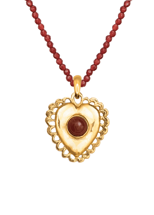 Collar Corazon Garnet